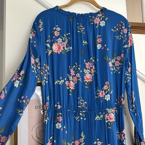 Worn once! 🌟 Ann Taylor blue floral long dress - Picture 2 of 5